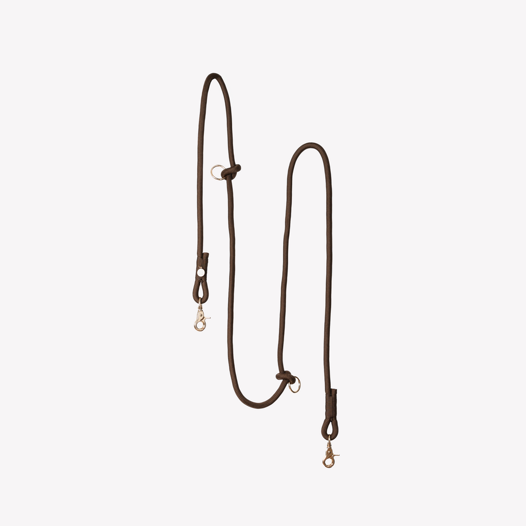 Hands Free Brown-Braided Dog Leash
