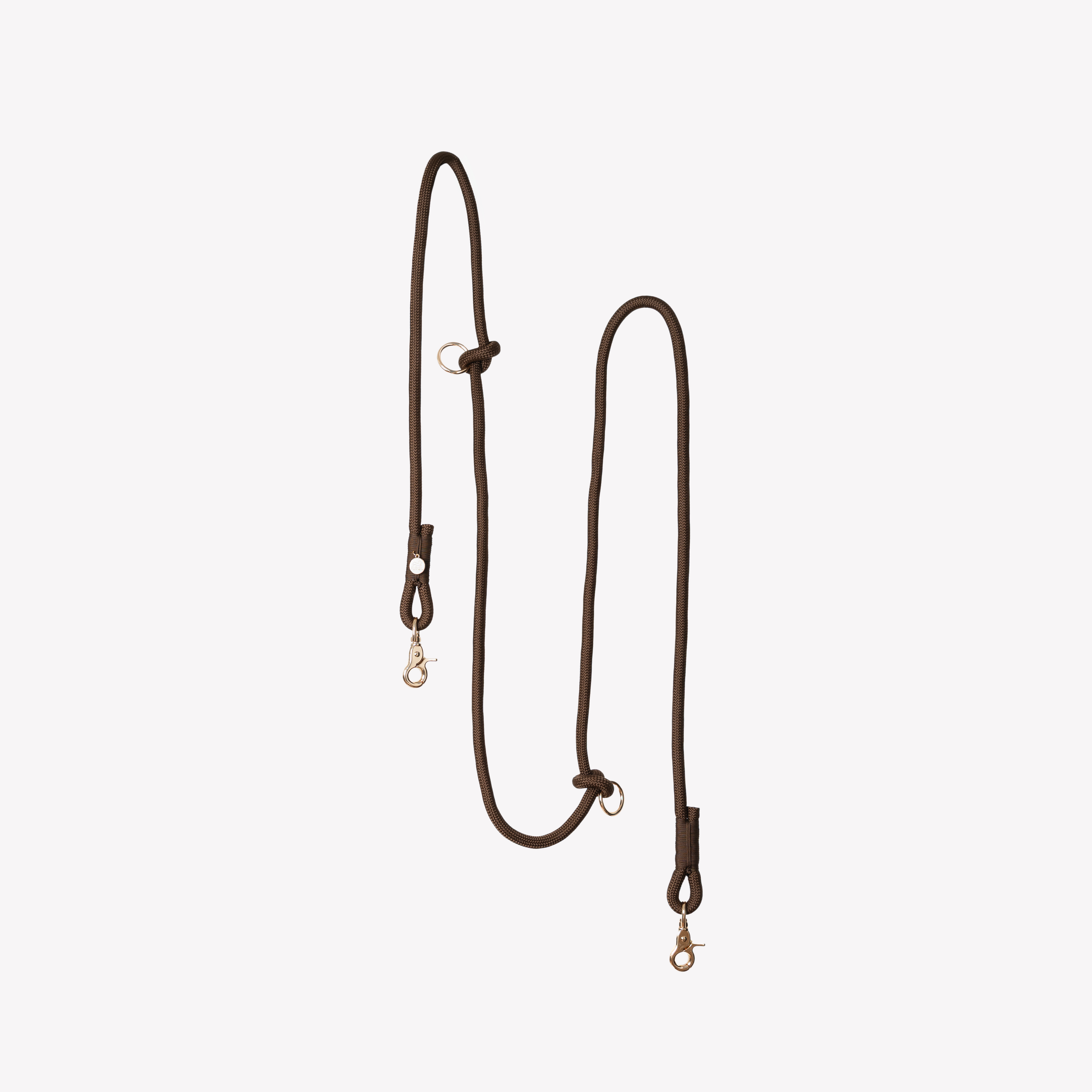Hands Free Brown-Braided Dog Leash