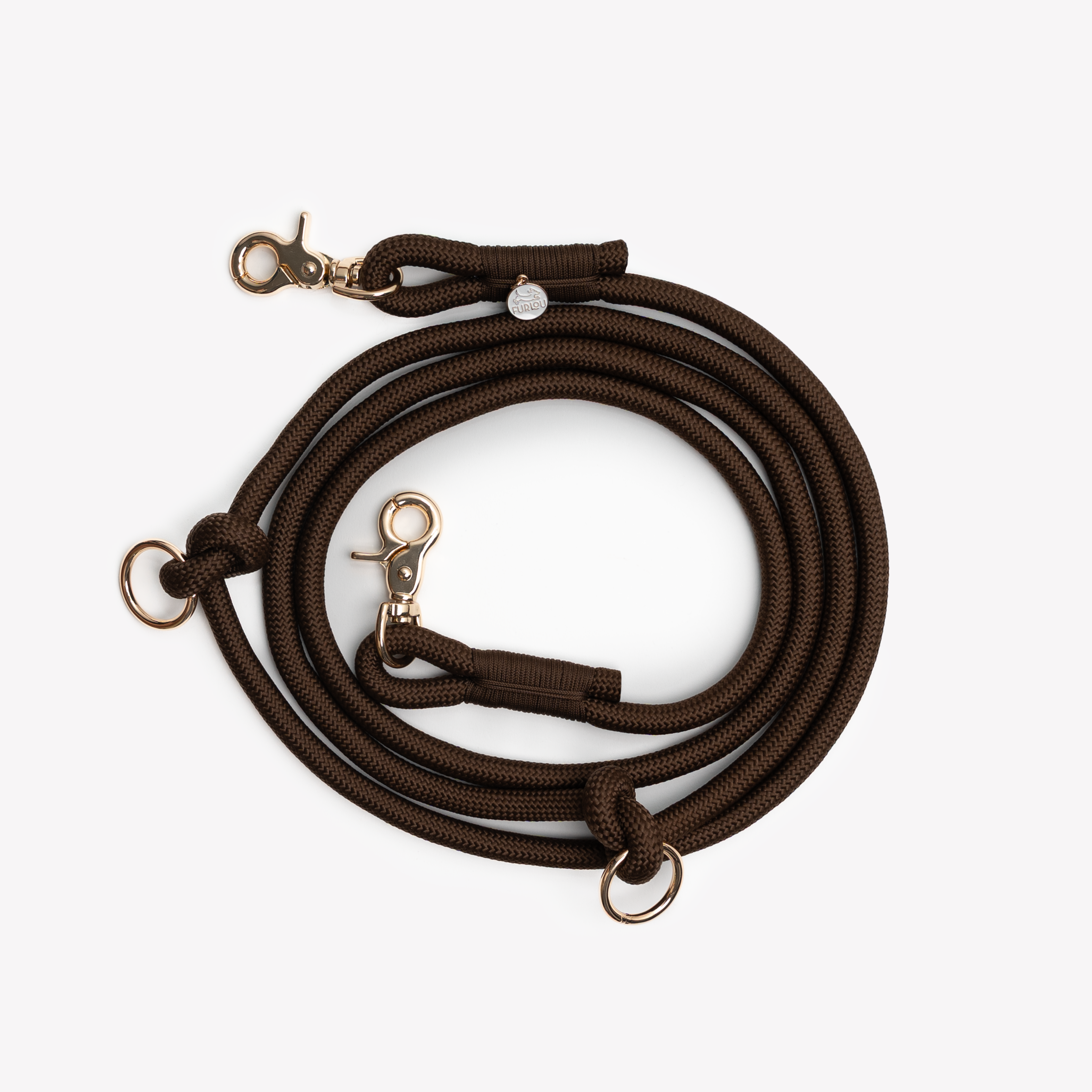 Hands Free Brown-Braided Dog Leash
