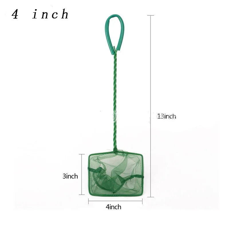 Portable Fish Net with Long Handle, Square Shaped Aquarium Accessories, Fish Tank Landing Net,  Net Fish, Floating Objects Cleaning Tool
