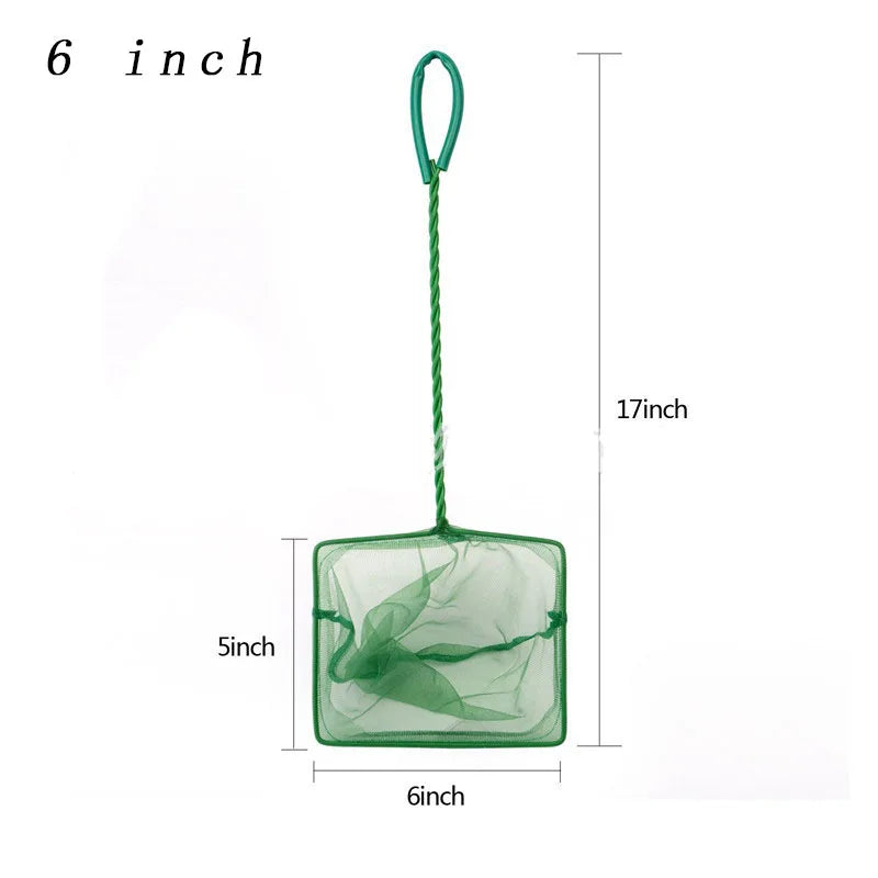 Portable Fish Net with Long Handle, Square Shaped Aquarium Accessories, Fish Tank Landing Net,  Net Fish, Floating Objects Cleaning Tool
