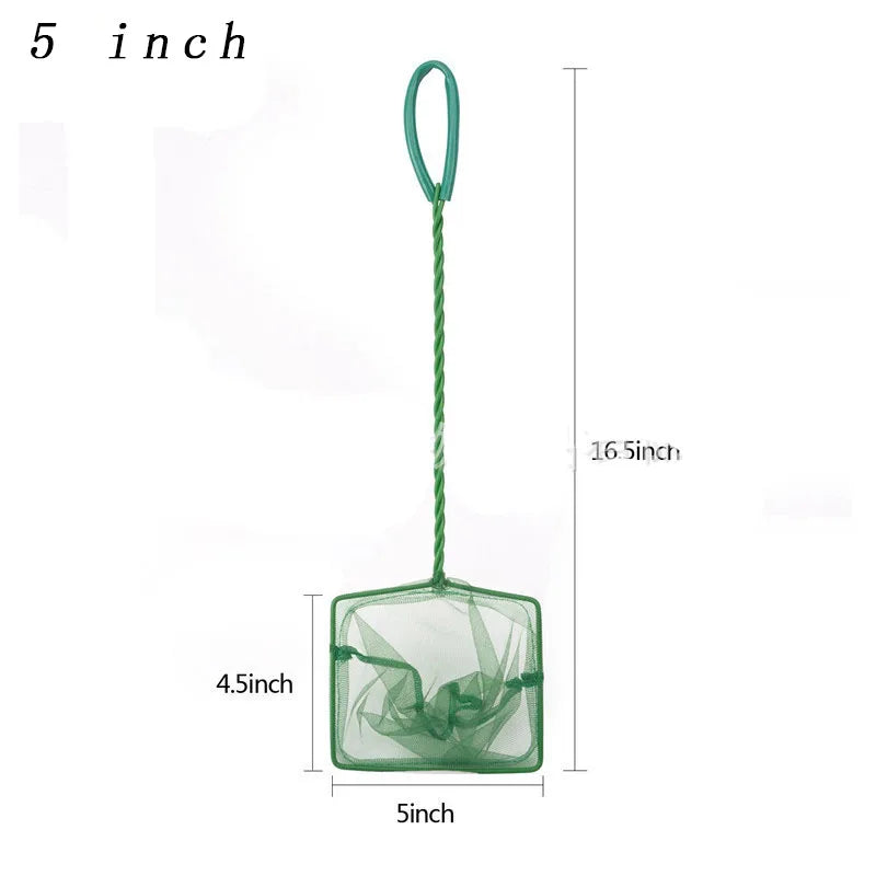 Portable Fish Net with Long Handle, Square Shaped Aquarium Accessories, Fish Tank Landing Net,  Net Fish, Floating Objects Cleaning Tool