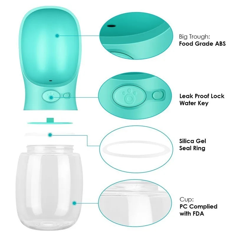 350/550/1000ML Portable Pet Water Bottle For Small and Large Dogs, great for Traveling with Puppies and Cats Drinking Bowl Bulldog Water Dispenser Feeder.