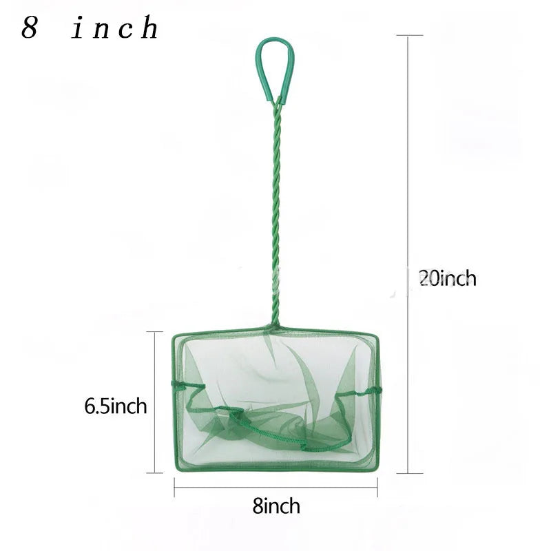 Portable Fish Net with Long Handle, Square Shaped Aquarium Accessories, Fish Tank Landing Net,  Net Fish, Floating Objects Cleaning Tool