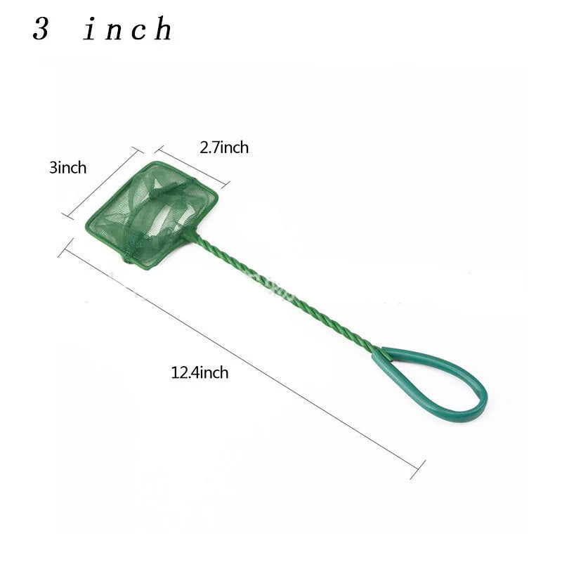 Portable Fish Net with Long Handle, Square Shaped Aquarium Accessories, Fish Tank Landing Net,  Net Fish, Floating Objects Cleaning Tool