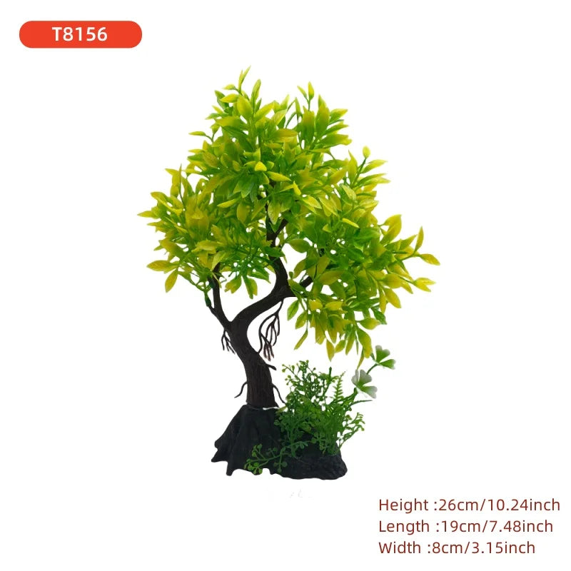 Fish Tank, DIY Artificial Aquarium Decor, Plants, Tree Ornamental Aquatic Plant, Grass Decoration Accessories 26cm/10.24inch