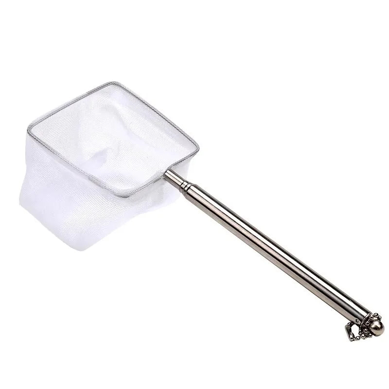 Aquarium Square Fishing Net Extendable Long Handle Fishing Gear for Catching Fish Shrimp Tank Clean Accessories YGQJYP04