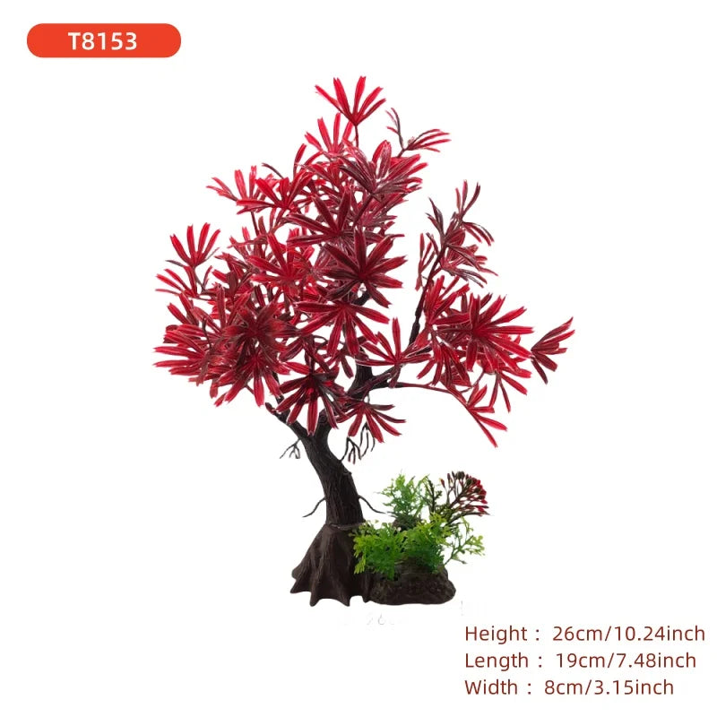 Fish Tank, DIY Artificial Aquarium Decor, Plants, Tree Ornamental Aquatic Plant, Grass Decoration Accessories 26cm/10.24inch