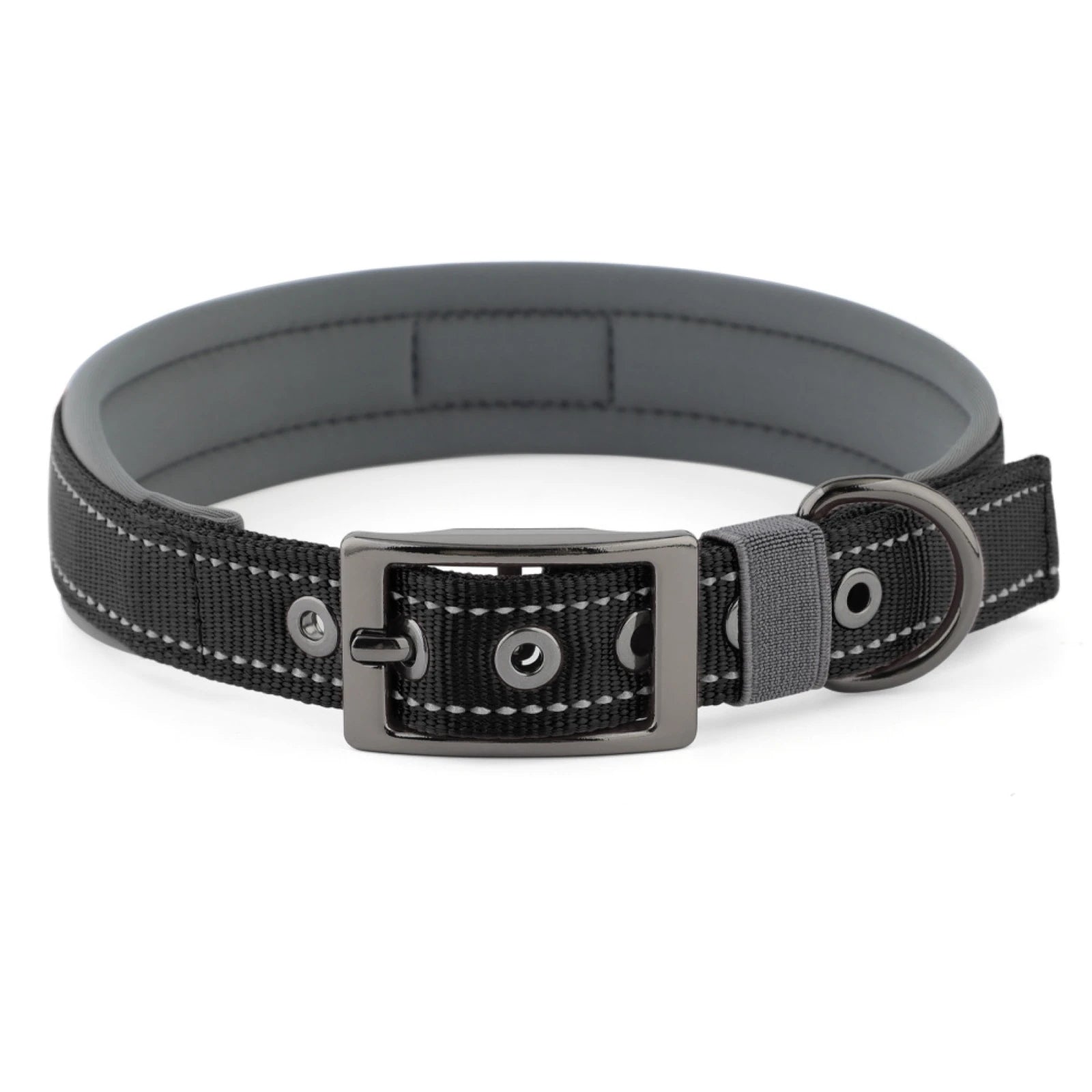 Dog Collar for Large Dogs, Neoprene Padded and Adjustable Reflective Wide Heavy Duty Pet Collars with Durable Metal Belt Buckle