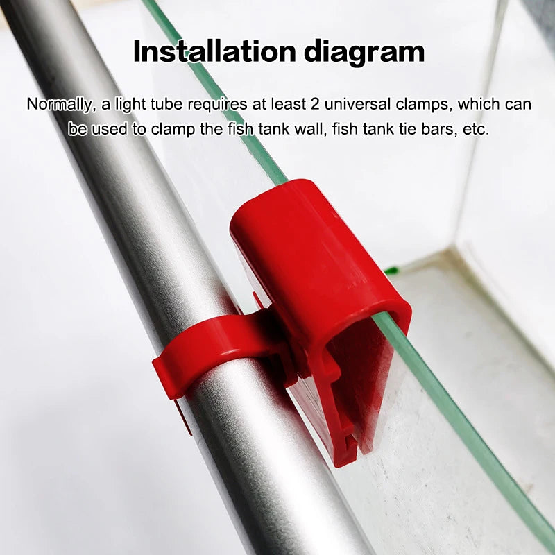 Fish Tank Hose Clamp, Holds Aquarium LED Light,  Water Pipe Hose Mount, Bracket Fixed Clip,  Submersible Fish Tank Accessories