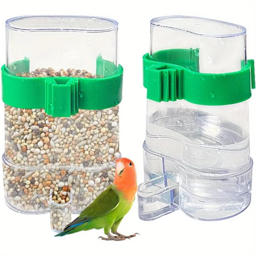 Automatic Bird Water Dispenser, Bird Drinking, Feeder, Transparent Bird Cage Water Fountain for Budgie Cockatiel, Lovebirds, Canary