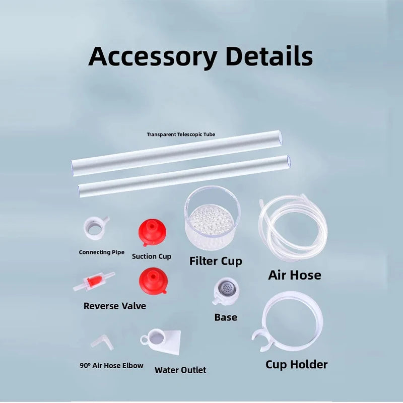 Fish Waste Collector Aquarium Bottom Poop Cleaner Water Circulation Filter System Siphon Gravel Vacuum Separator Cleaning Tool