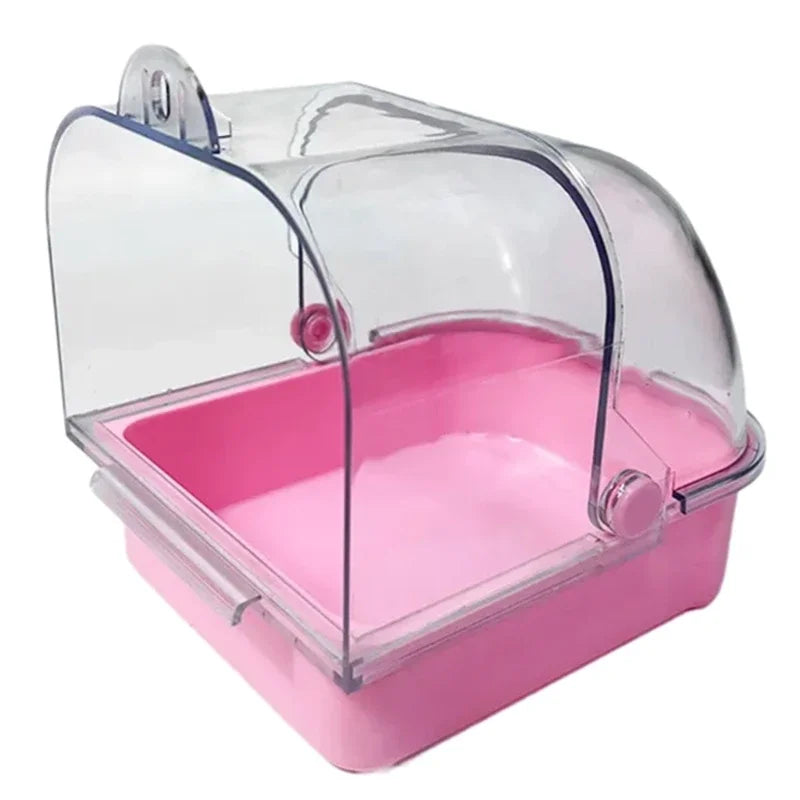 Bird Bath-Tub, Birdcages External Bathroom Cage, Mounted Clear Shower Room, Non-spill Bird Bath Tub for Parakeets