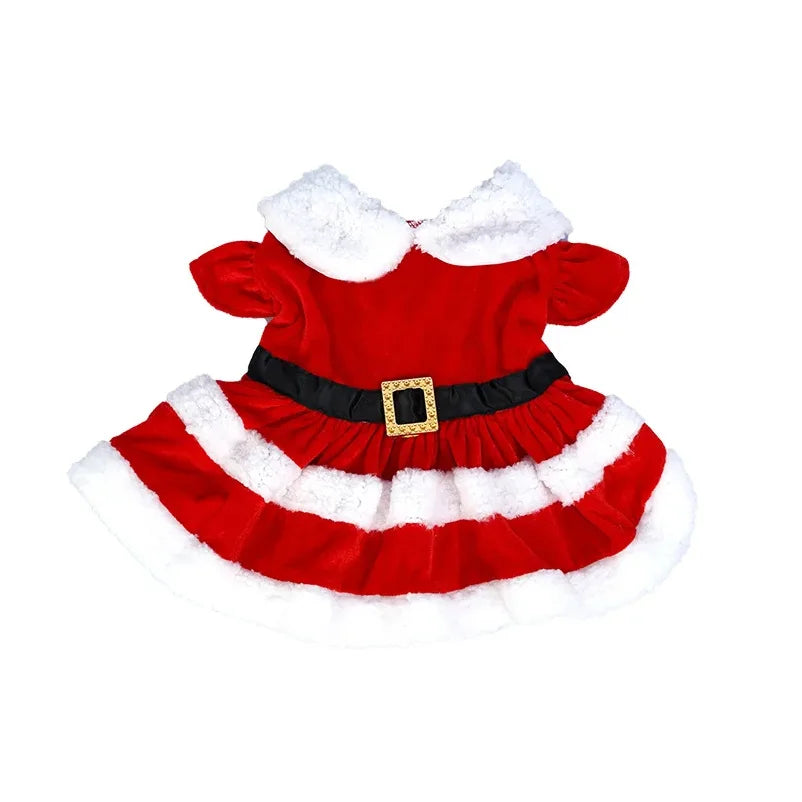 Soft Breathable Cat and Dog Christmas Dress, Fashion Cute Santa Claus Dog Skirt,  Warm Pet Christmas Costume, New Year Clothes