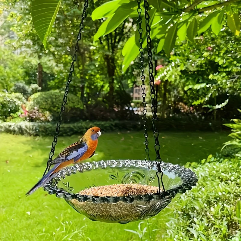 Hanging bird baths and feeders, outdoor bird food trays, bird food racks, garden decorative bird food racks