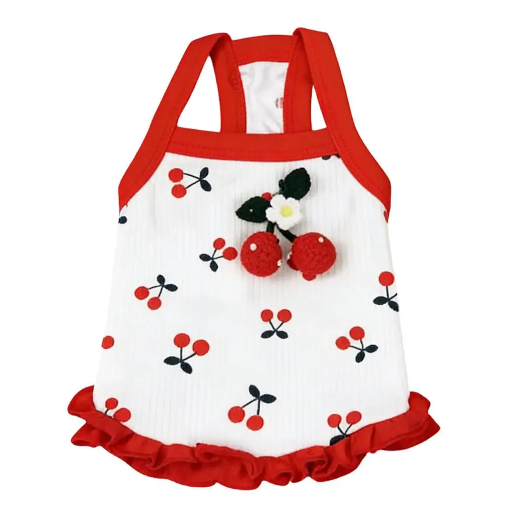 Pet Vest, Cat Clothing, Cute Dog Clothing for Small Dog, Cherry Dog Vest for the summer, Summer Breathable Vest, Breathable Soft, Pet Clothes