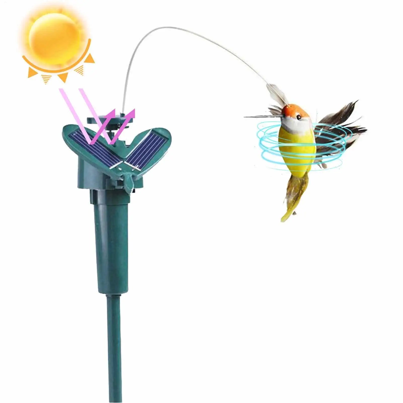 Creative, Auto Flying, Solar Hummingbird, Outdoor Simulation, Artificial Feather Color Birds, Indoor Courtyard, Garden, Decoration