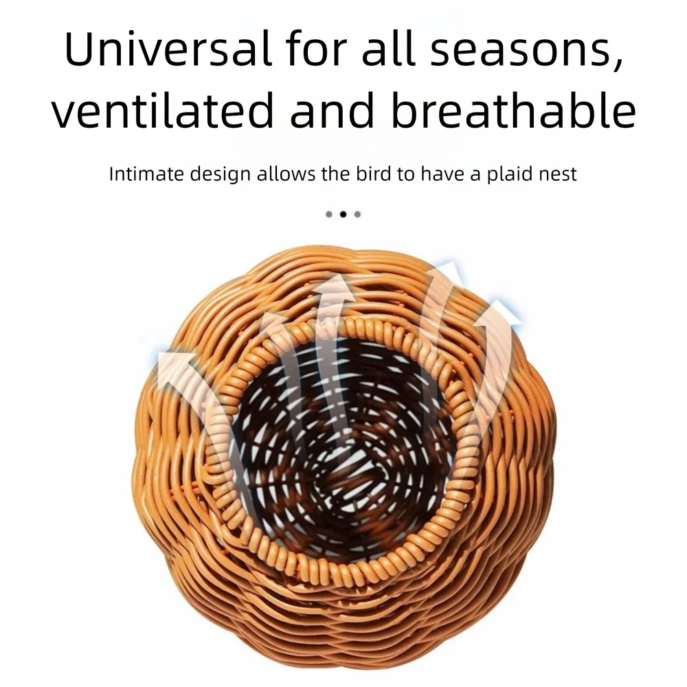 Hanging Spherical Imitation Woven Bird Nest, Hanging Wear-resistant Bird Breeding Nest, Comfortable, Breathable, a Handwoven Bird House
