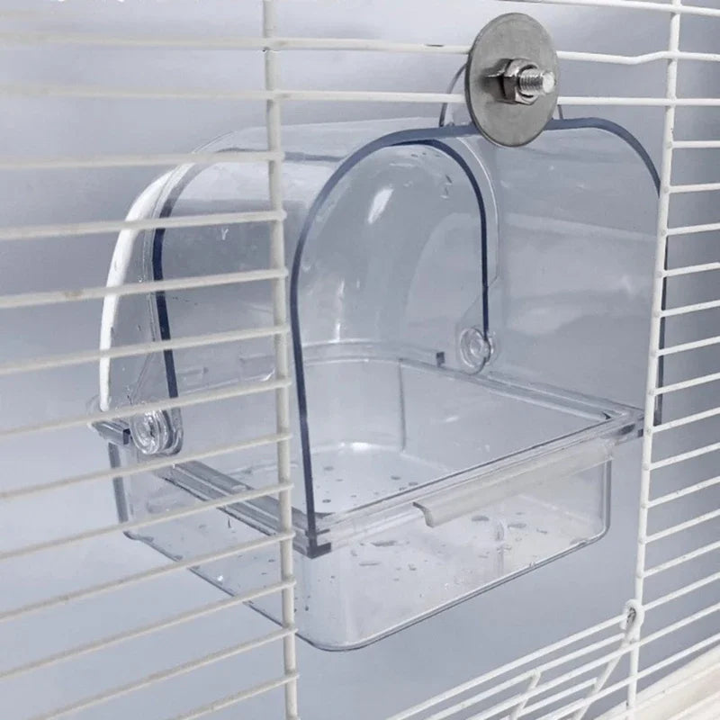 Bird Bath-Tub, Birdcages External Bathroom Cage, Mounted Clear Shower Room, Non-spill Bird Bath Tub for Parakeets
