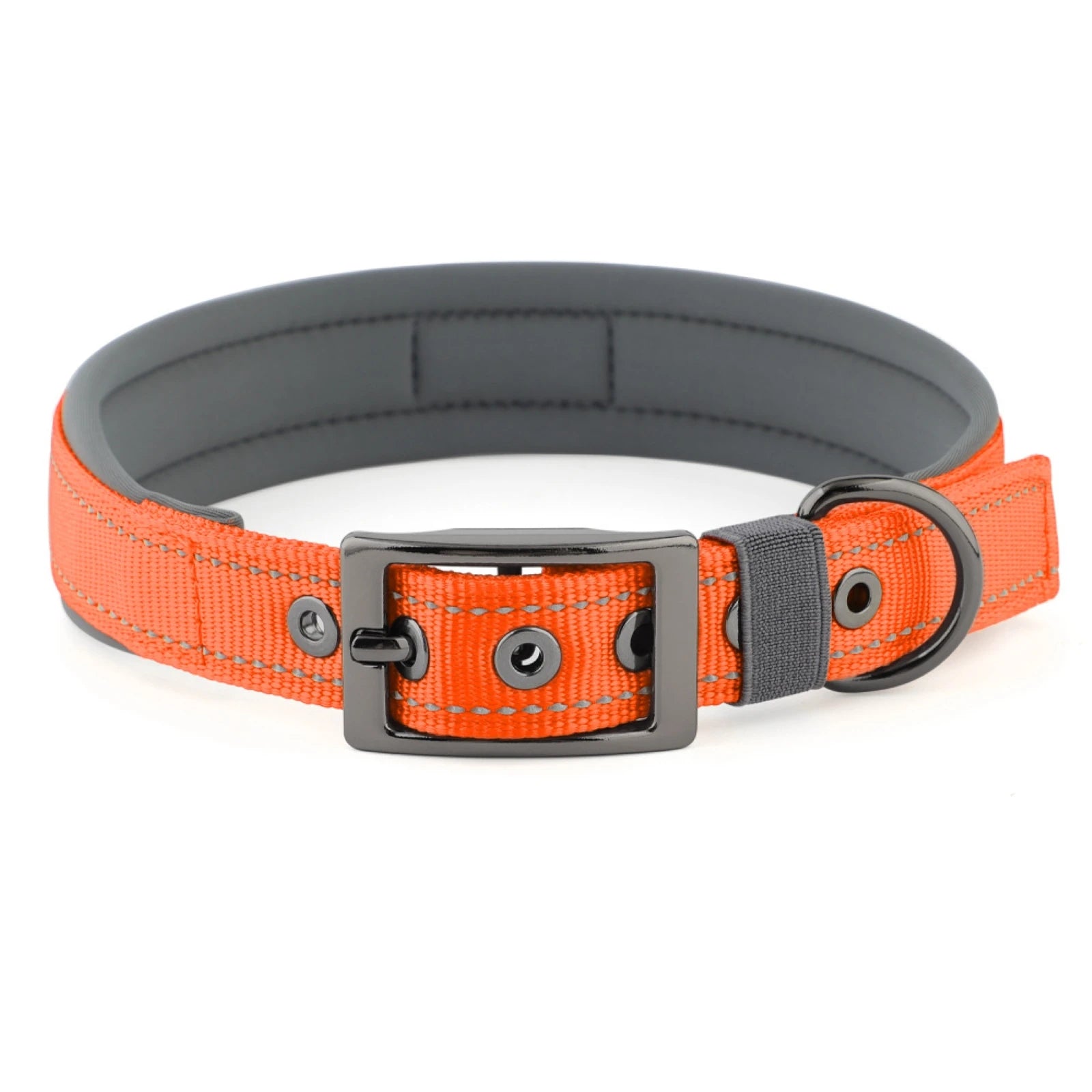 Dog Collar for Large Dogs, Neoprene Padded and Adjustable Reflective Wide Heavy Duty Pet Collars with Durable Metal Belt Buckle