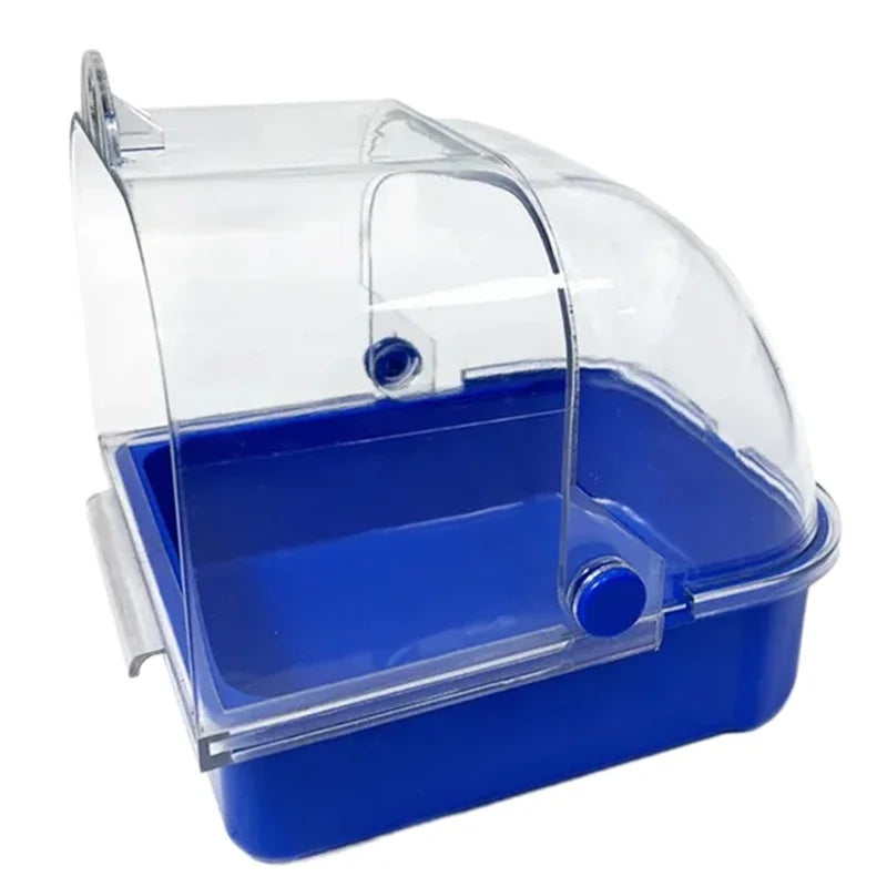 Bird Bath-Tub, Birdcages External Bathroom Cage, Mounted Clear Shower Room, Non-spill Bird Bath Tub for Parakeets