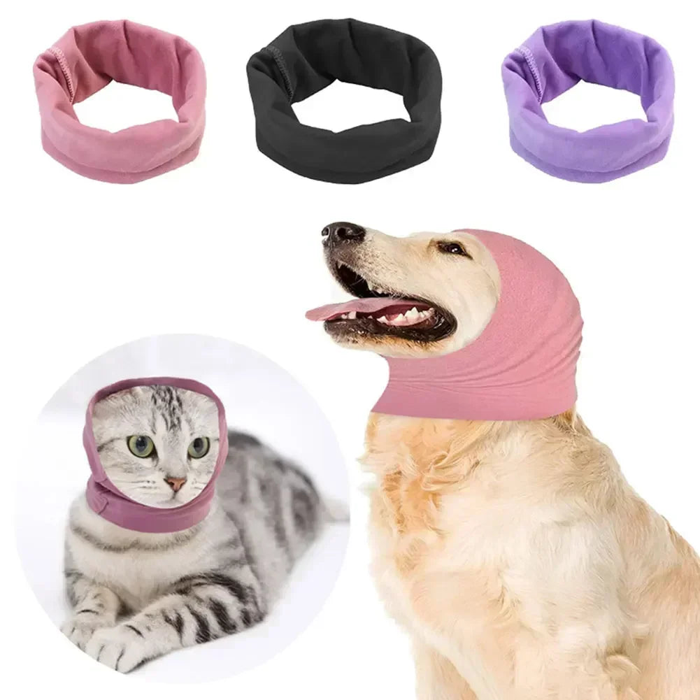 Pet Ears Covers for dogs and cats.  Calming, Headscarf, Bathing, Grooming Helper, Anti-shock, Noise-proof Earmuffs ,Turban Head Wrap Decompress Tool