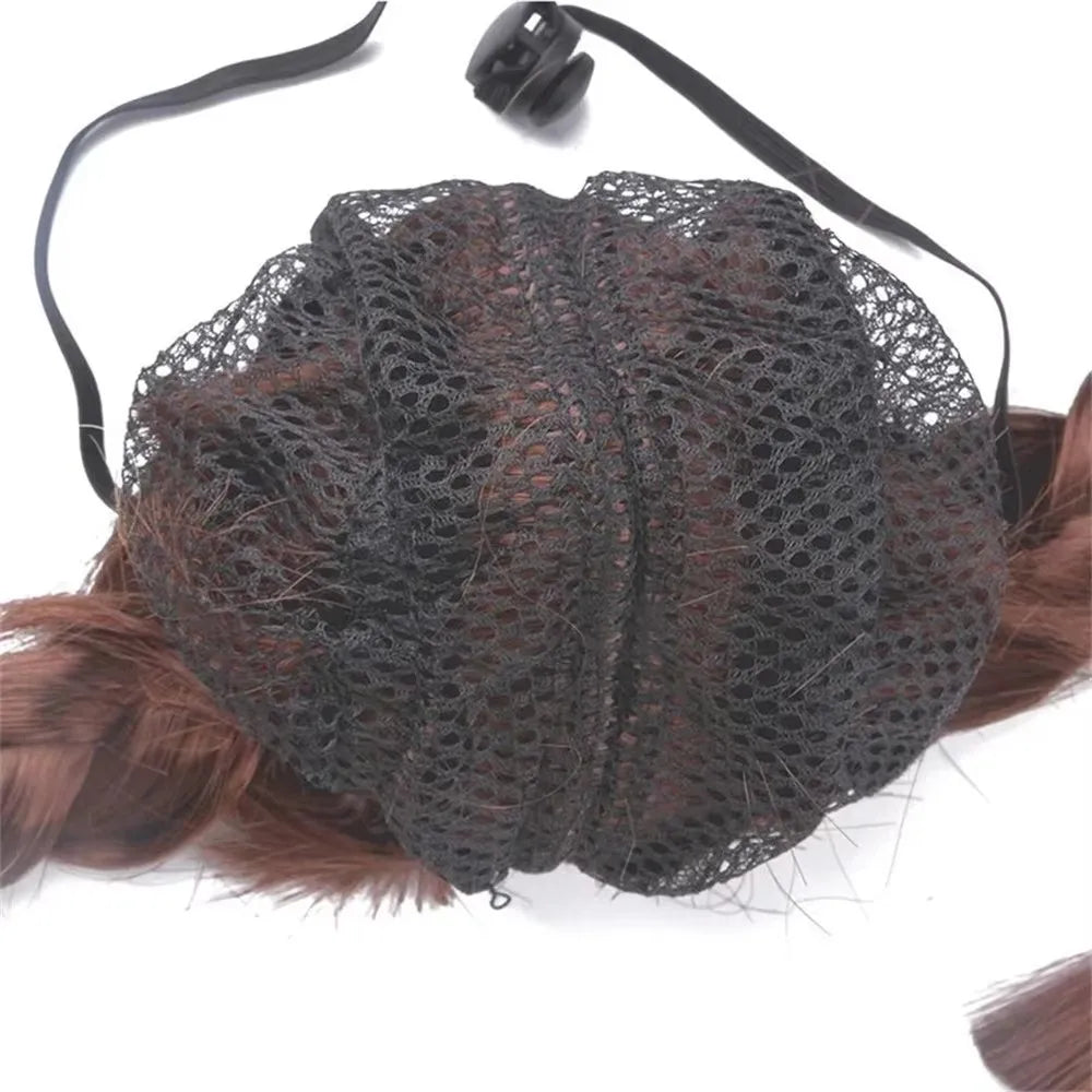 Fun, Braided Pigtail Brown, Pet Wig, for either cat or dog,  Adjustable Strap and makes a great Halloween Party costume.