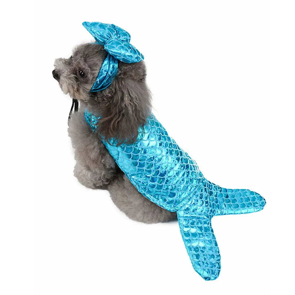 Mermaids Dog Costume, Personalised Fun Dog Costumes & Cosplay Novelty Dog Clothes For Small, Medium, Large Dogs Pet