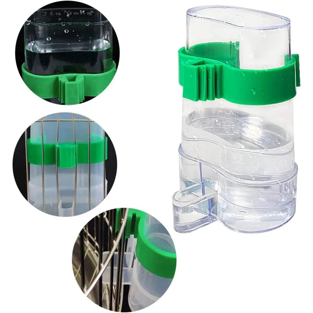 Automatic Bird Water Dispenser, Bird Drinking, Feeder, Transparent Bird Cage Water Fountain for Budgie Cockatiel, Lovebirds, Canary