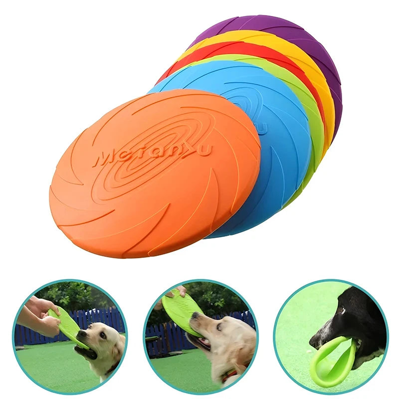 Dog Toys, Silicone Flying Disc, Fashion Multicolor, Resistant Chew Toys, Puppy Outdoor Game Training, Interactive Supplies