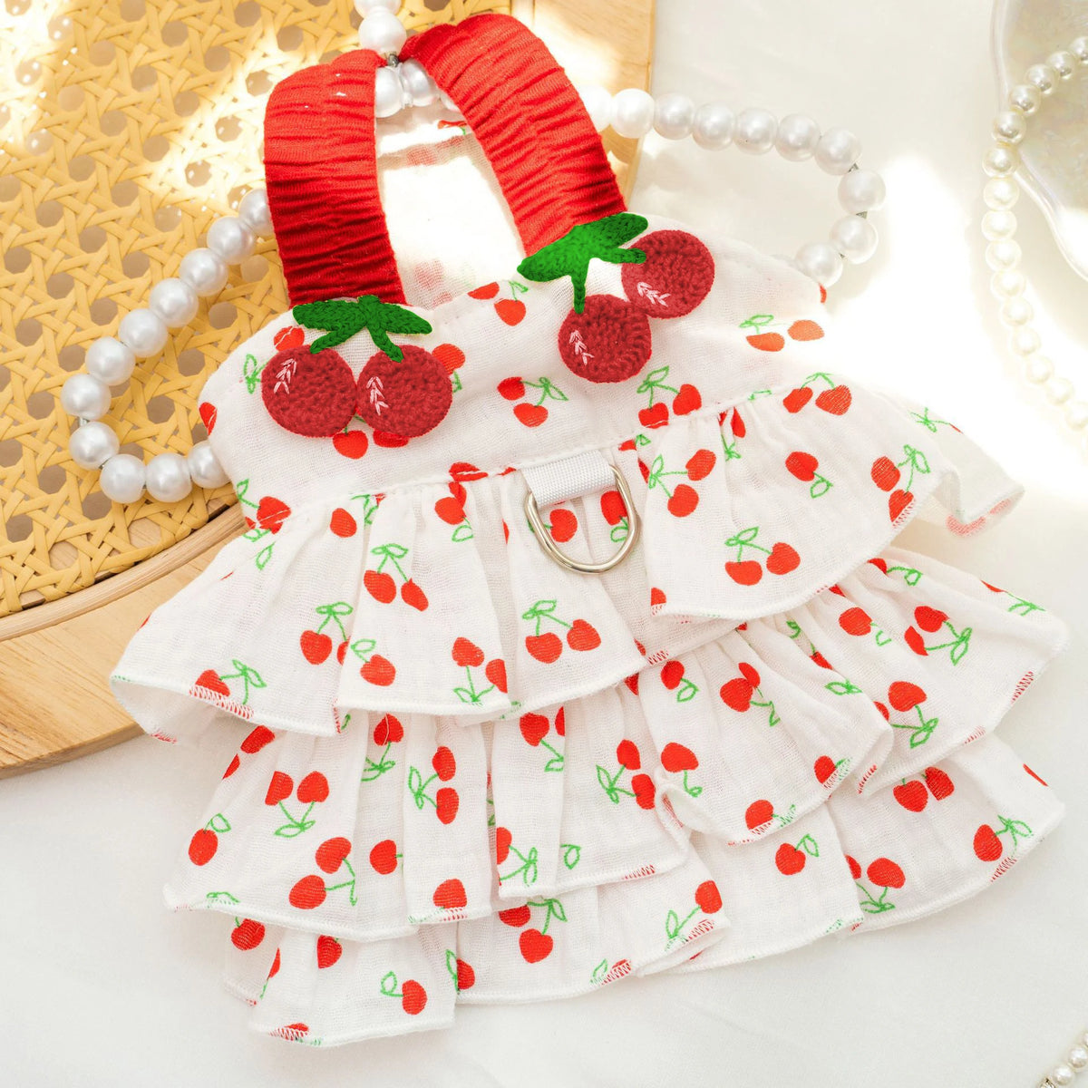 Pretty Pet Dress for Dogs & Cats - Layered Cake Style Printed Clothes, Small Medium Breed Apparel, Adorable Summer Outfit and an adorable costume Halloween costume.