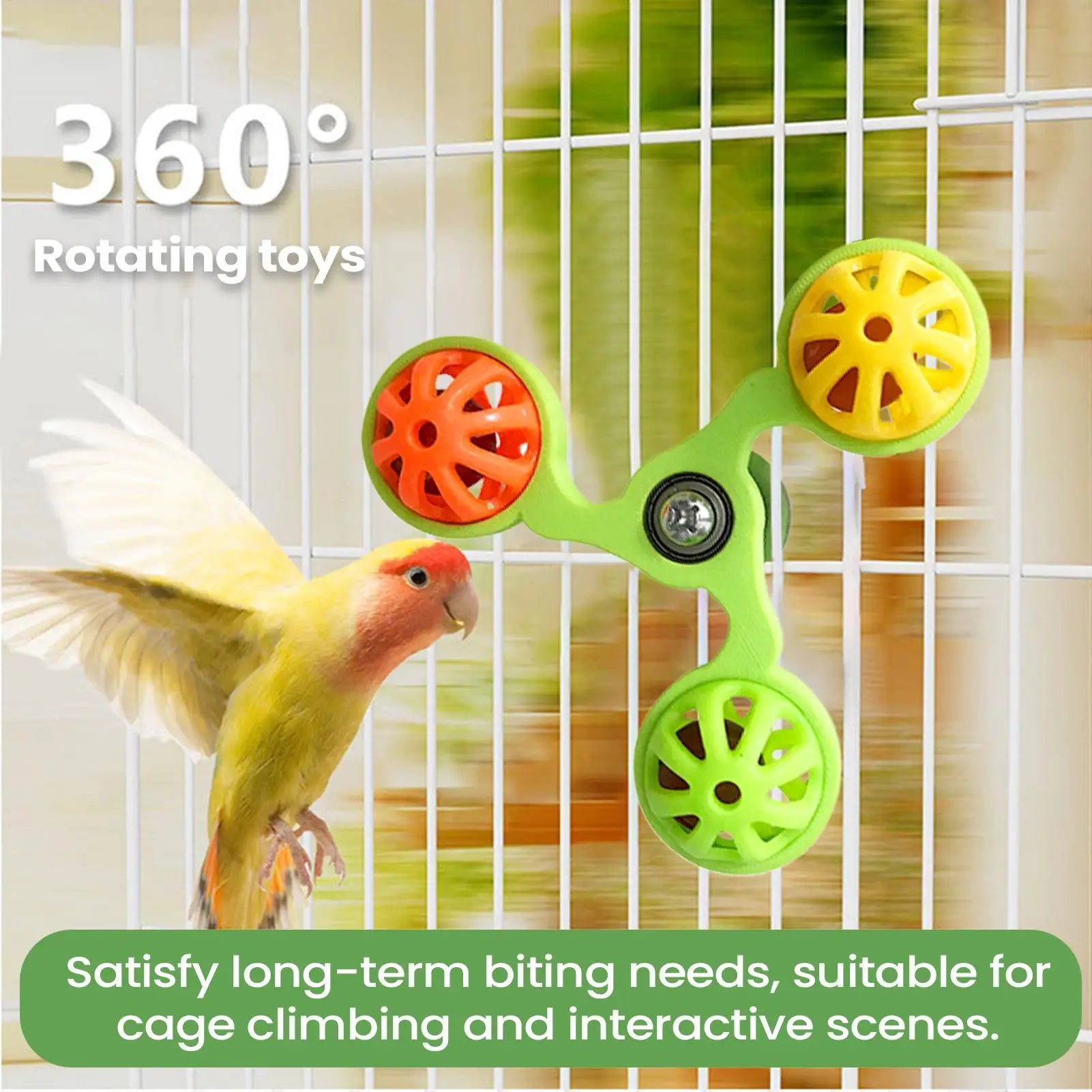 Bird Toys, Interactive, Rotating Windmill Toy Bird Cage, Toy For Parrots, Rotating For Stimulation, Entertainment, Play Chewing toy
