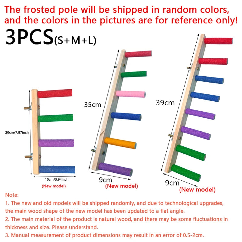4/6/8 Step Bird Climbing Ladder, Parrot Toy, Ladder, Fun Climbing, Toys Wooden Exercise Rack and Bird Interaction