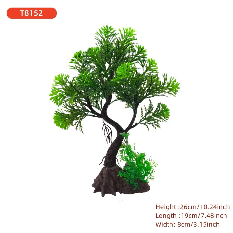 Fish Tank, DIY Artificial Aquarium Decor, Plants, Tree Ornamental Aquatic Plant, Grass Decoration Accessories 26cm/10.24inch