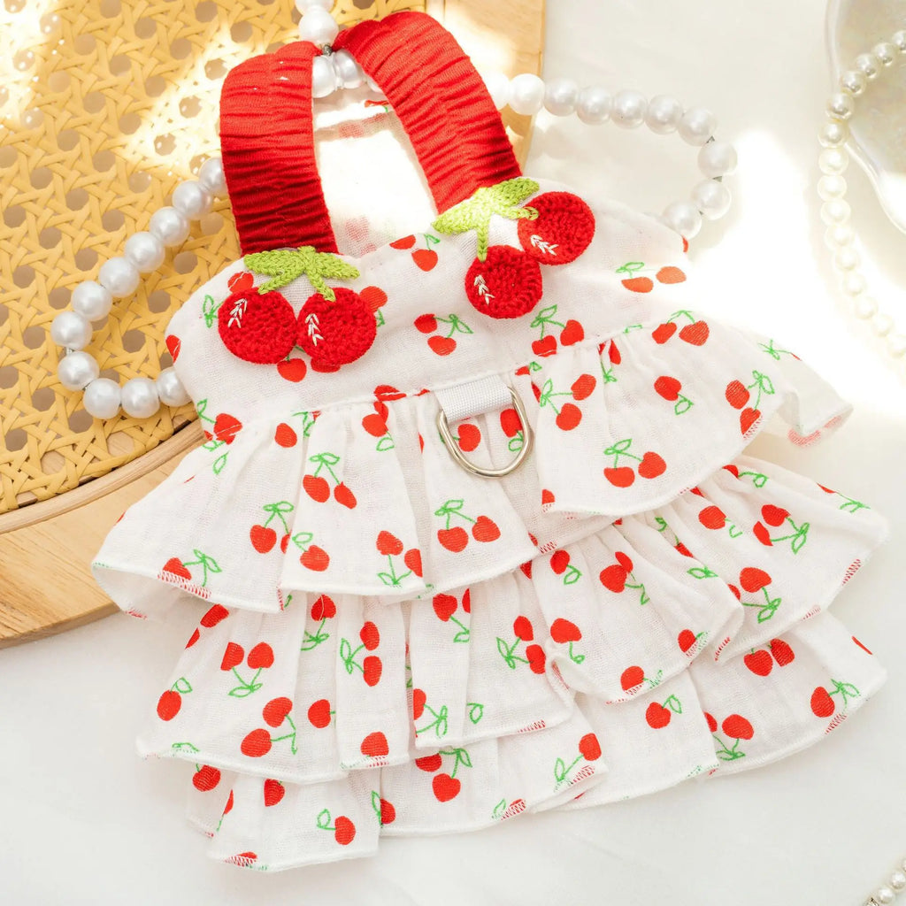 Pretty Pet Dress for Dogs & Cats - Layered Cake Style Printed Clothes, Small Medium Breed Apparel, Adorable Summer Outfit and an adorable costume Halloween costume.