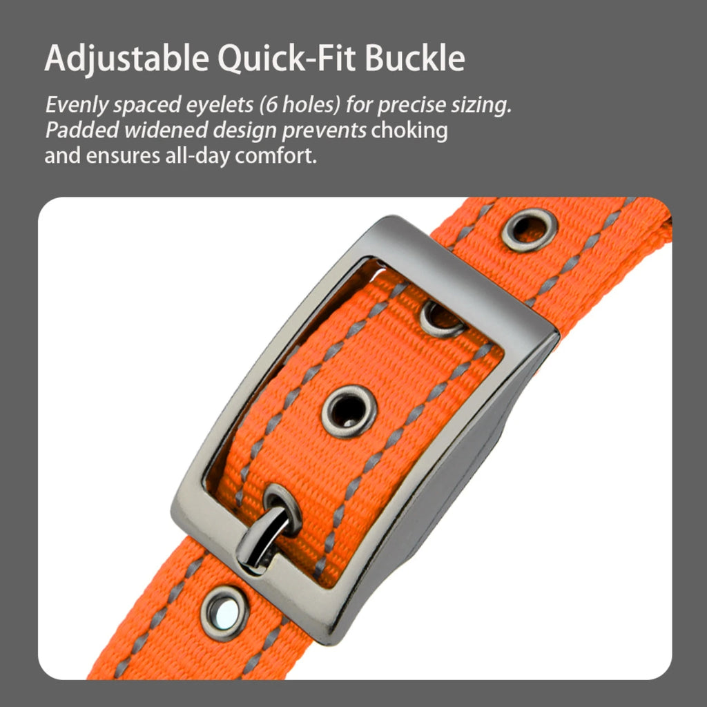 Dog Collar for Large Dogs, Neoprene Padded and Adjustable Reflective Wide Heavy Duty Pet Collars with Durable Metal Belt Buckle