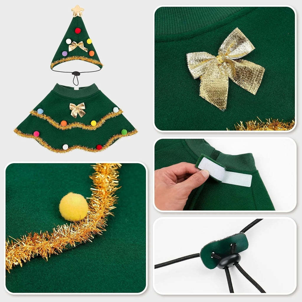 Dog Christmas Cape, Cute Cat Costume Christmas Role-playing Party