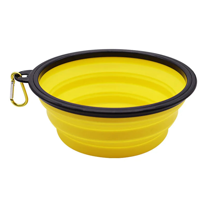 Folding Portable Silicone Dog Feeder, Bowl 2-in-1 Pet Dispenser for Outdoor Travel, Food And Water Container for Dogs And Cats