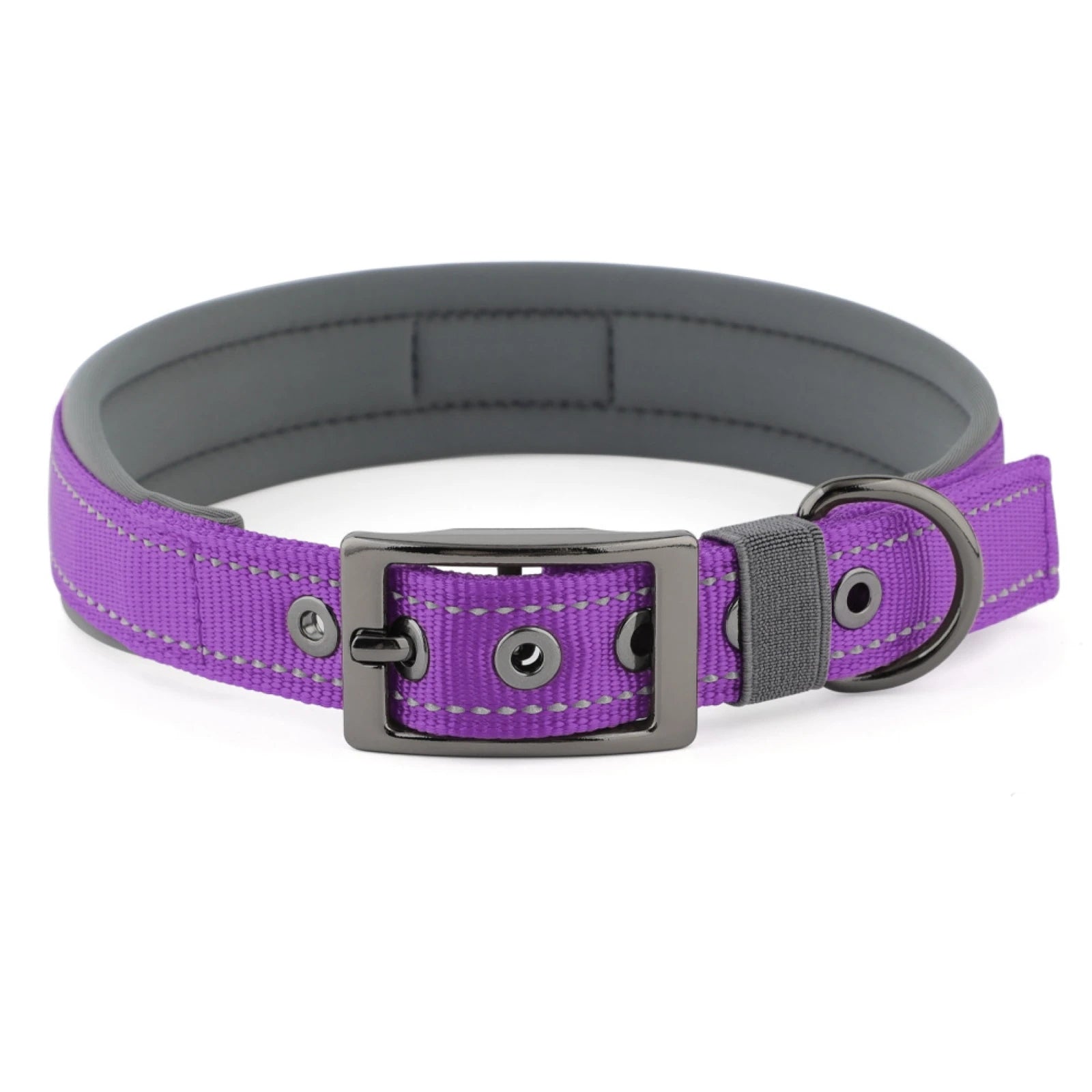 Dog Collar for Large Dogs, Neoprene Padded and Adjustable Reflective Wide Heavy Duty Pet Collars with Durable Metal Belt Buckle