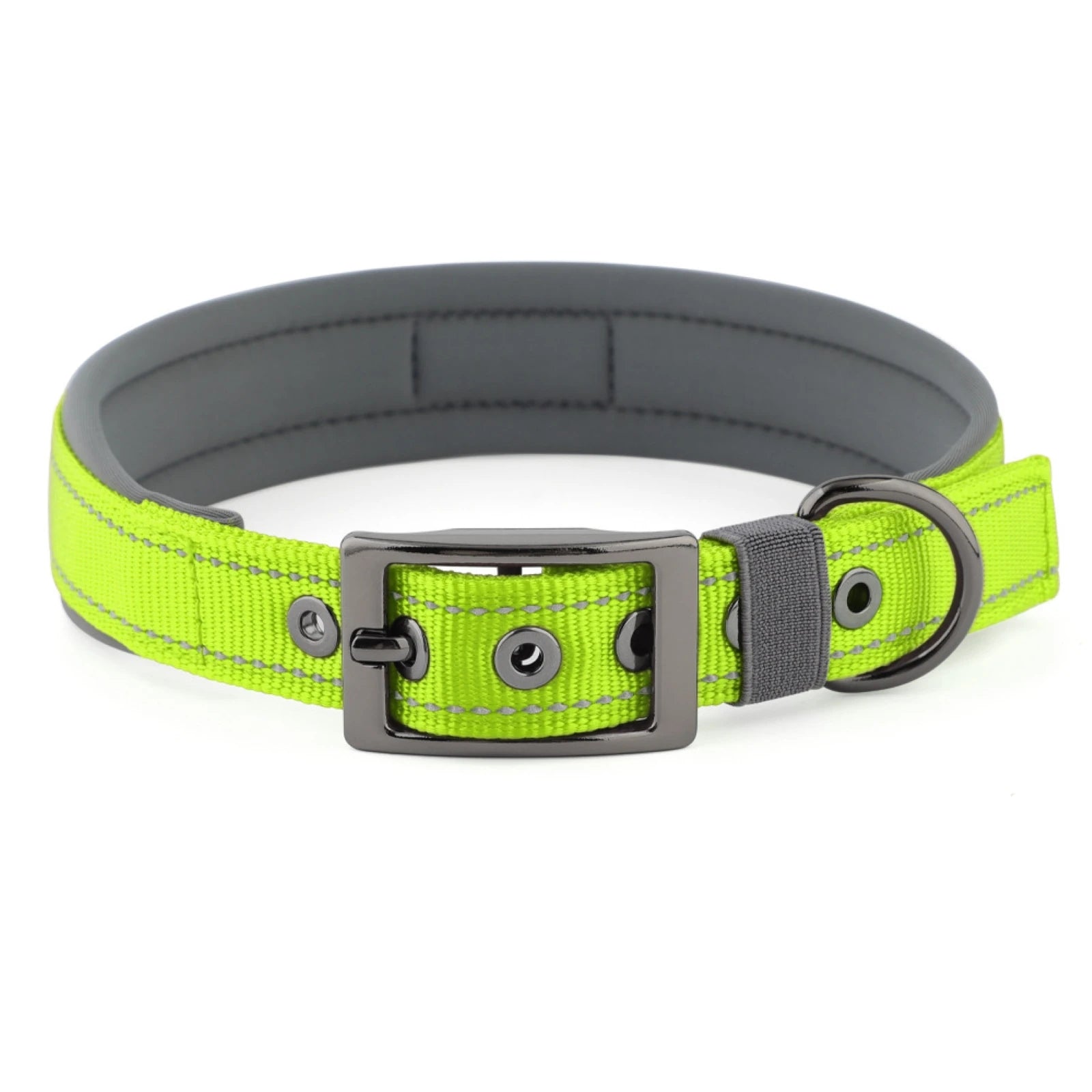 Dog Collar for Large Dogs, Neoprene Padded and Adjustable Reflective Wide Heavy Duty Pet Collars with Durable Metal Belt Buckle