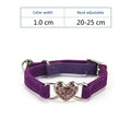 Soft, Comfortable, Plush Cat Collar, Faux Diamond, Heart Elastic Rubber Design with Bell Breakaway, Safety Essential, Pet Accessary