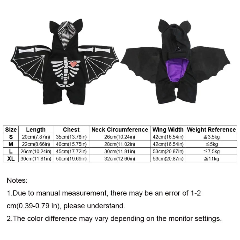 Funny, Decorative Dog Bat Costume,  Breathable Black Pet Cosplay Costume, Wear Resistant Halloween Pet Bat Costume