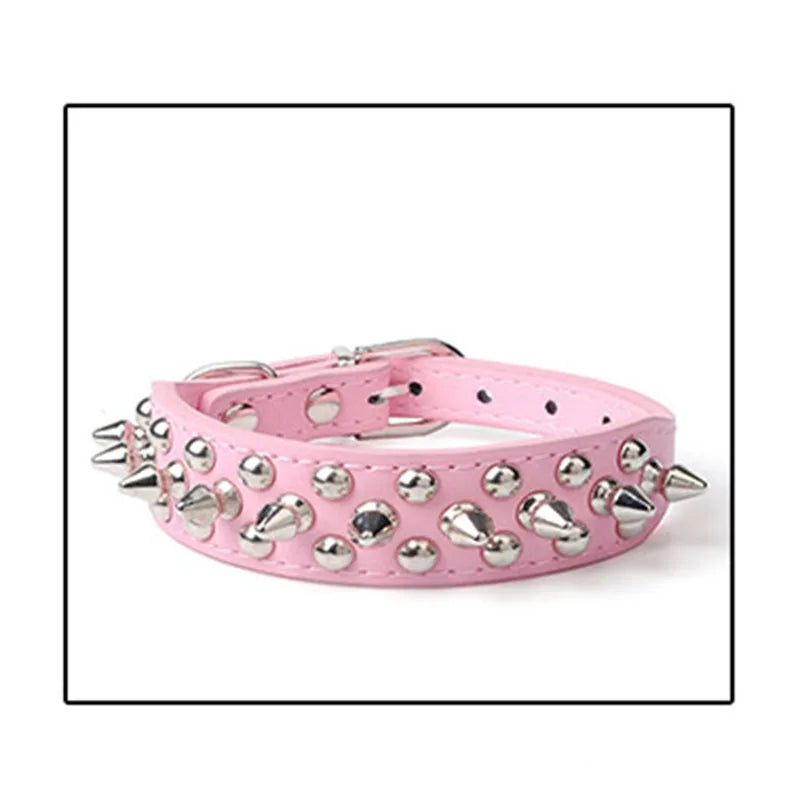 French Bulldog, Pitbull Dogs, Collar Retro Golden Rivet Studded Leather Pet Collar for Small. Medium. Large Dogs Spiked Neck Strap