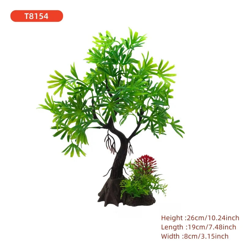Fish Tank, DIY Artificial Aquarium Decor, Plants, Tree Ornamental Aquatic Plant, Grass Decoration Accessories 26cm/10.24inch