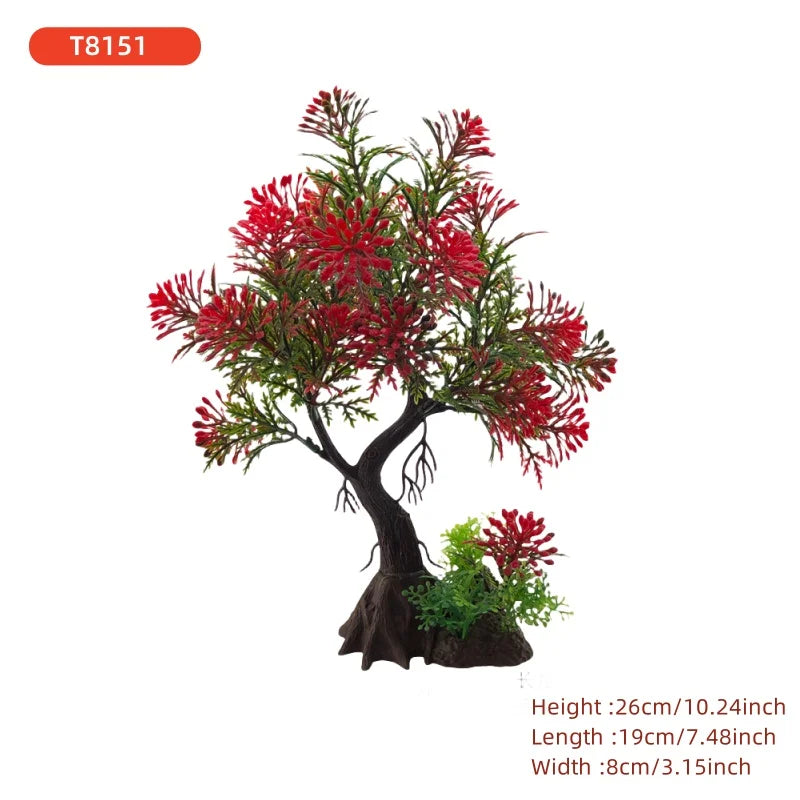 Fish Tank, DIY Artificial Aquarium Decor, Plants, Tree Ornamental Aquatic Plant, Grass Decoration Accessories 26cm/10.24inch