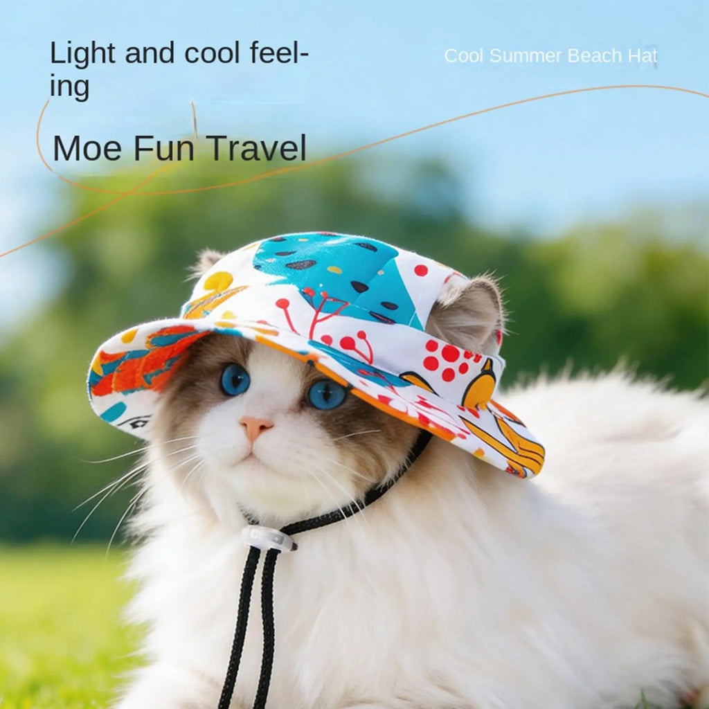 1PC Pet Sun Hat, Adjustable Pet Sun Hat, For Cat or Dog, Breathable Dog Sunshade Hats, Outdoor Travel, Pet Fisherman Hat Sun Protection