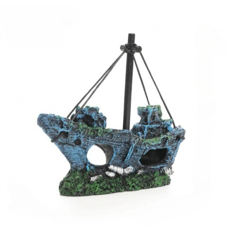 Resin Sunken Ship, Aquarium Accessory Fish Tank, Landscape Decoration, for Desktop or  Home Ornament For Aquarium Decorations