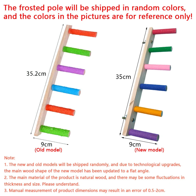 4/6/8 Step Bird Climbing Ladder, Parrot Toy, Ladder, Fun Climbing, Toys Wooden Exercise Rack and Bird Interaction