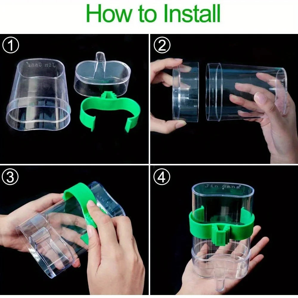 Automatic Bird Water Dispenser, Bird Drinking, Feeder, Transparent Bird Cage Water Fountain for Budgie Cockatiel, Lovebirds, Canary