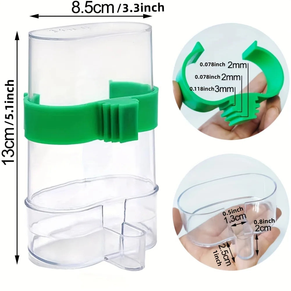 Automatic Bird Water Dispenser, Bird Drinking, Feeder, Transparent Bird Cage Water Fountain for Budgie Cockatiel, Lovebirds, Canary